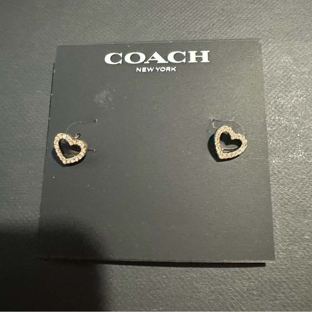 Coach Gold-Tone Heart Earrings